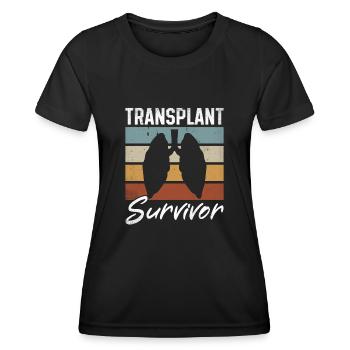 Poumon effondre Donneur Lung Survivor Vintage - T-shirt sport Femme - noir - Devant - AI Model Female 172 light (172cm)