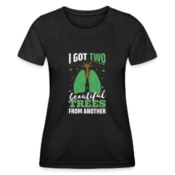 Lung Surgery Donor Lung Transplant - Women's Functional T-Shirt - black - Front - AI Model Female 172 light (172cm)