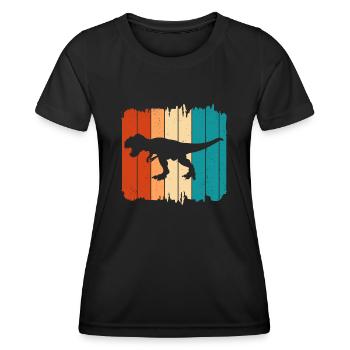 T-Rex - Frauen Funktions-T-Shirt - Schwarz - Vorne - AI Model Female 172 light (172cm)