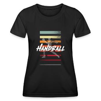 Handball Handballer - Frauen Funktions-T-Shirt - Schwarz - Vorne - AI Model Female 172 light (172cm)