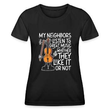Violoniste Violoniste Mes Voisins - T-shirt sport Femme - noir - Devant - AI Model Female 172 light (172cm)