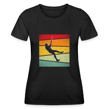Klettern Retro - Frauen Funktions-T-Shirt - Schwarz - Vorne - AI Model Female 172 light (172cm)