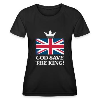 God Save the King Charles III Krönung 2023 - Frauen Funktions-T-Shirt - Schwarz - Vorne - AI Model Female 172 light (172cm)