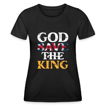 Le roi Charles III Dieu sauve le roi Charles le - T-shirt sport Femme - noir - Devant - AI Model Female 172 light (172cm)