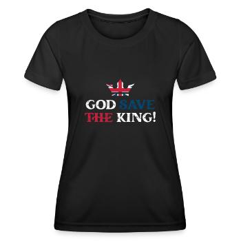 God Save The King Charles 2023 Krönung - Frauen Funktions-T-Shirt - Schwarz - Vorne - AI Model Female 172 light (172cm)