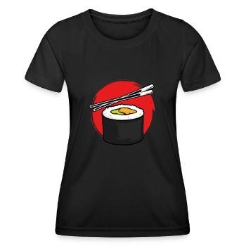 Maki sushi roll Red Sun - Women's Functional T-Shirt - black - Front - AI Model Female 172 light (172cm)