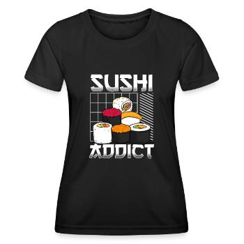 Esthétique addictive pour les sushis - T-shirt sport Femme - noir - Devant - AI Model Female 172 light (172cm)