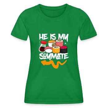 He's my soy comrade - Women's Functional T-Shirt - kelly green - Front - AI Model Female 172 dark (172cm)