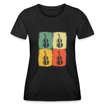 Double bass Double bass player Double bass player - Women's Functional T-Shirt - black - Front - AI Model Female 172 light (172cm)