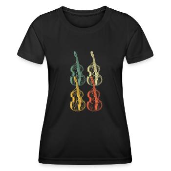 Double bass Double bass player Double bass player - Women's Functional T-Shirt - black - Front - AI Model Female 172 light (172cm)