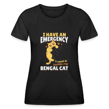 Les races de chats d’urgence doivent étreindre mon Bengal - T-shirt sport Femme - noir - Devant - AI Model Female 172 light (172cm)
