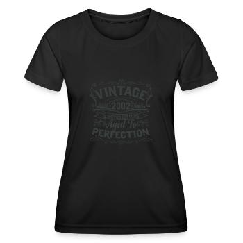 Limited Edition 2002 Vintage. Aged to Perfection - Women's Functional T-Shirt - black - Front - AI Model Female 172 light (172cm)