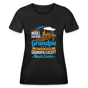 Railway Ladder, Railway Railfan - Women's Functional T-Shirt - black - Front - AI Model Female 172 light (172cm)