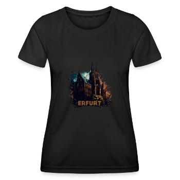 Erfurt - Frauen Funktions-T-Shirt - Schwarz - Vorne - AI Model Female 172 light (172cm)