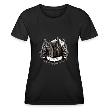 Erfurt - Frauen Funktions-T-Shirt - Schwarz - Vorne - AI Model Female 172 light (172cm)
