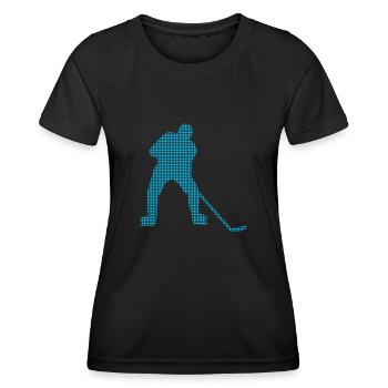 Eishockey - Frauen Funktions-T-Shirt - Schwarz - Vorne - AI Model Female 172 light (172cm)