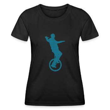 Einrad - Frauen Funktions-T-Shirt - Schwarz - Vorne - AI Model Female 172 light (172cm)