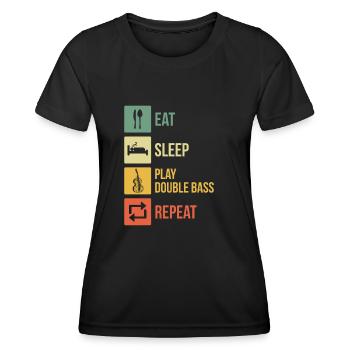 Double bass Double bass player Double bass player - Women's Functional T-Shirt - black - Front - AI Model Female 172 light (172cm)
