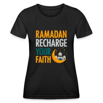 Célébration du Ramadan, fête musulmane - T-shirt sport Femme - noir - Devant - AI Model Female 172 light (172cm)