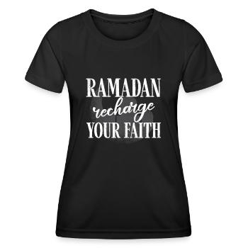 Célébration du Ramadan, fête musulmane - T-shirt sport Femme - noir - Devant - AI Model Female 172 light (172cm)