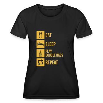 Double bass Double bass player Double bass player - Women's Functional T-Shirt - black - Front - AI Model Female 172 light (172cm)