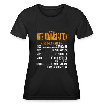 Administration de l’art Salaire horaire - T-shirt sport Femme - noir - Devant - AI Model Female 172 light (172cm)