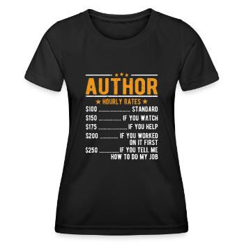 Auteur salaire horaire - T-shirt sport Femme - noir - Devant - AI Model Female 172 light (172cm)