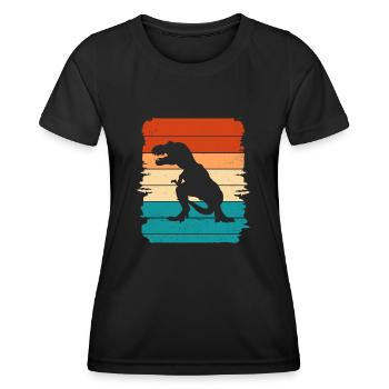 T-Rex - Frauen Funktions-T-Shirt - Schwarz - Vorne - AI Model Female 172 light (172cm)