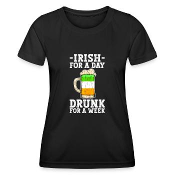 Irlande Irlandais drôle de dicton de la Saint-Patrick - T-shirt sport Femme - noir - Devant - AI Model Female 172 light (172cm)