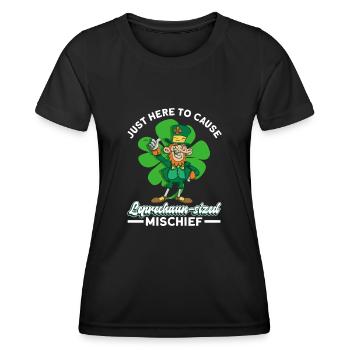 Irlande Irish Leprechaun St Patrick’s Day Funny - T-shirt sport Femme - noir - Devant - AI Model Female 172 light (172cm)