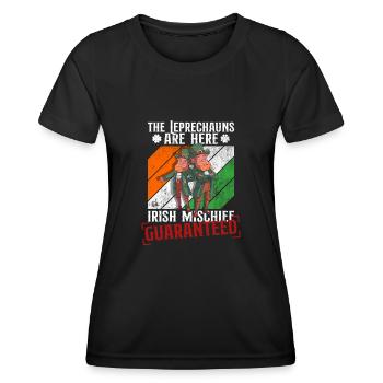 Irlande Irish Leprechaun St Patrick’s Day Funny - T-shirt sport Femme - noir - Devant - AI Model Female 172 light (172cm)
