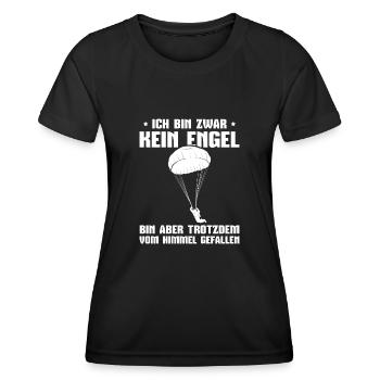 Fallschirmspringen Skydive Fallschirm Skydiving - Frauen Funktions-T-Shirt - Schwarz - Vorne - AI Model Female 172 light (172cm)