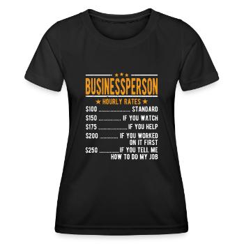 Self-employed hourly wage - Women's Functional T-Shirt - black - Front - AI Model Female 172 light (172cm)