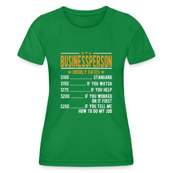 Salaire horaire des travailleurs autonomes - T-shirt sport Femme - vert - Devant - AI Model Female 172 dark (172cm)