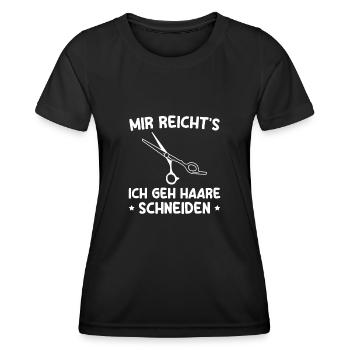 Harre Schneiden Friseurschere Frisör Friseurin - Frauen Funktions-T-Shirt - Schwarz - Vorne - AI Model Female 172 light (172cm)