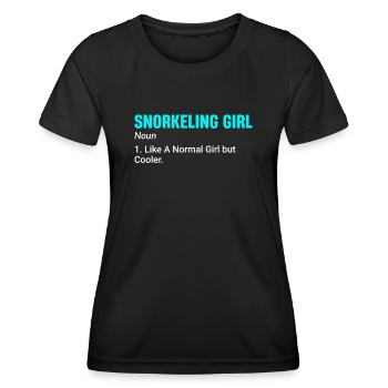 Schnorcheln, Schnorcheln, Tauchen, Unterwasser - Frauen Funktions-T-Shirt - Schwarz - Vorne - AI Model Female 172 light (172cm)