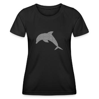 Delfin - Frauen Funktions-T-Shirt - Schwarz - Vorne - AI Model Female 172 light (172cm)