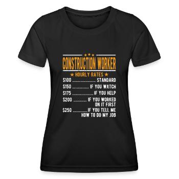 Travailleurs de la construction Salaire horaire - T-shirt sport Femme - noir - Devant - AI Model Female 172 light (172cm)