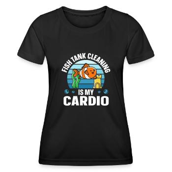 Fish Tank Cleaning is my Cardio Aquaristik - Women's Functional T-Shirt - black - Front - AI Model Female 172 light (172cm)