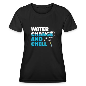 Changement d’eau et cadeau aquatique de détente - T-shirt sport Femme - noir - Devant - AI Model Female 172 light (172cm)