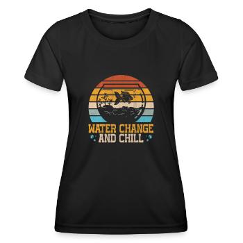 Changement d’eau et cadeau aquatique de détente - T-shirt sport Femme - noir - Devant - AI Model Female 172 light (172cm)