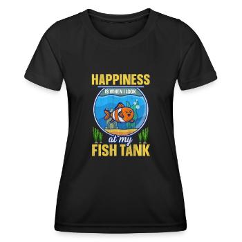Happiness Is When I Look At My Fish Tank - Women's Functional T-Shirt - black - Front - AI Model Female 172 light (172cm)