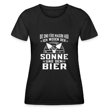 Sonne Mauern Bauarbeiter Bau Baustelle Geschenk - Frauen Funktions-T-Shirt - Schwarz - Vorne - AI Model Female 172 light (172cm)
