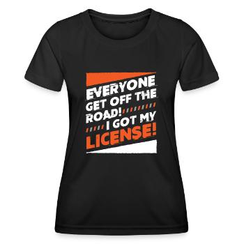 Neuer Führerschein - Frauen Funktions-T-Shirt - Schwarz - Vorne - AI Model Female 172 light (172cm)
