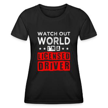 Neuer Führerschein - Frauen Funktions-T-Shirt - Schwarz - Vorne - AI Model Female 172 light (172cm)