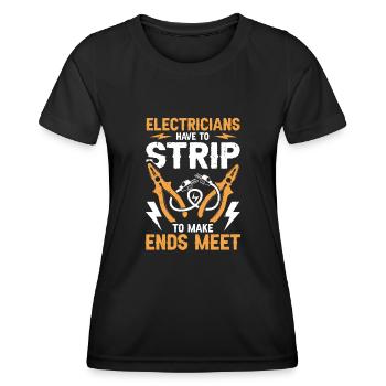 Nous vous allumons toujours électricien - T-shirt sport Femme - noir - Devant - AI Model Female 172 light (172cm)