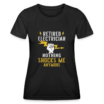 Nous vous allumons toujours électricien - T-shirt sport Femme - noir - Devant - AI Model Female 172 light (172cm)