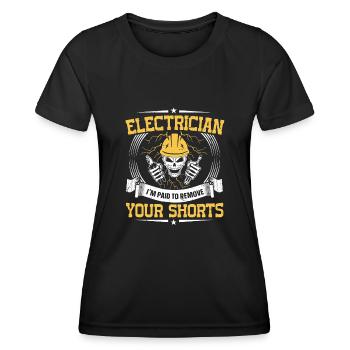 Nous vous allumons toujours électricien - T-shirt sport Femme - noir - Devant - AI Model Female 172 light (172cm)