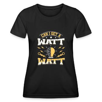 Nous vous allumons toujours électricien - T-shirt sport Femme - noir - Devant - AI Model Female 172 light (172cm)