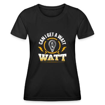 Nous vous allumons toujours électricien - T-shirt sport Femme - noir - Devant - AI Model Female 172 light (172cm)